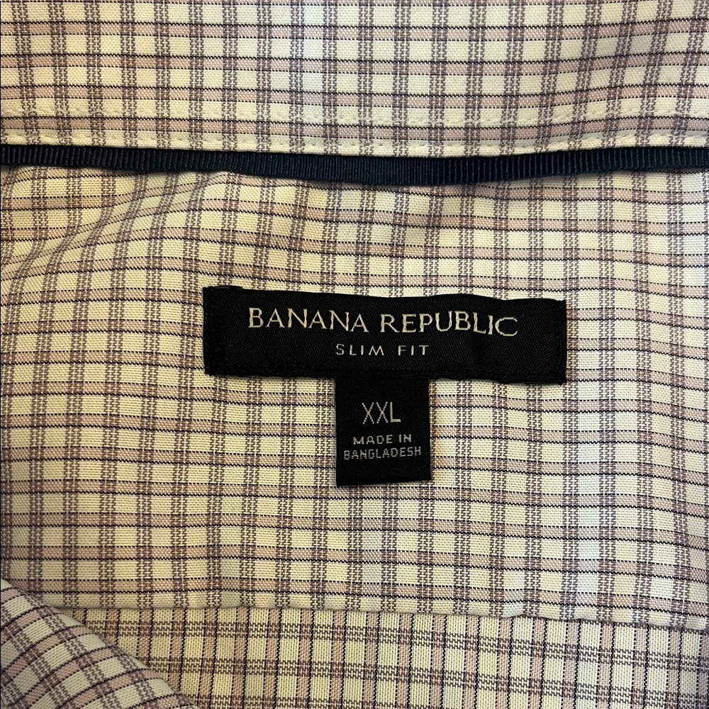 Banana Republic Men's Checkered Button Down Shirt size XXL BRAND NEW - Picture 4 of 6